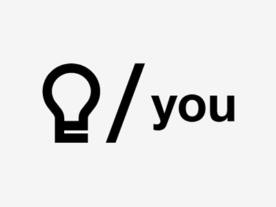 / you bold bulb helvetica icon light logo marquee simple