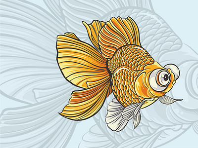 Vector goldfish clip art logo vector