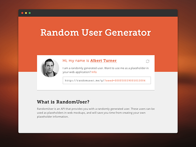 User Generator app circle flat generator orange user webapp