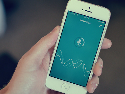 Audio recording app app audio blue hand microphone music photo record recording sound voice waveform