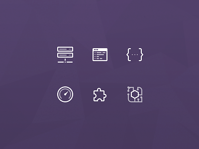 Server Integration Icons icon icons integration json purple puzzle server set terminal