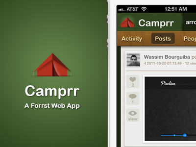 Camprr arronhunt camping camprr design development forrst green network outdoors social tent trees wood