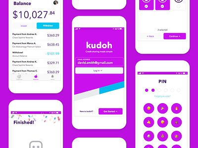 Kudoh club balance credit emoji finance ios mobile money pin pink purple