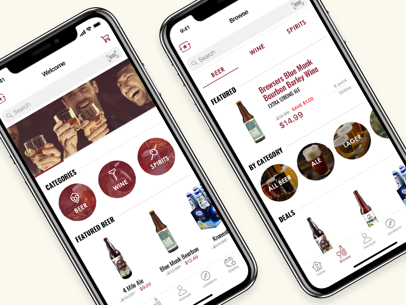 Liquor store app by Arron Hunt on Dribbble