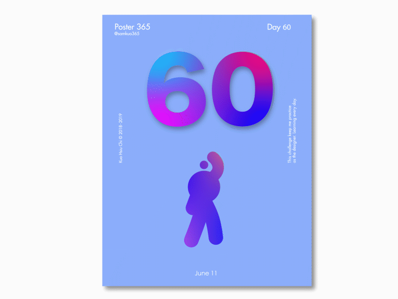 60 Day !!! YEA! challenge color colorfull gradient pop poster