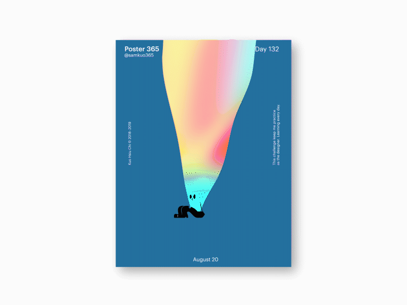 Day 132 challenge colorfull gradient poster
