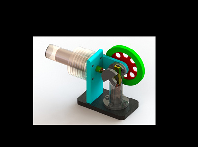 Stirling Engine on SolidWorks 3d 3d model rendering solidworks
