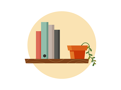 Bookshelf art books bookshelf design illustration plant