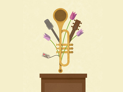 Music Bouquet flowers gift guitar love microphone trumpet