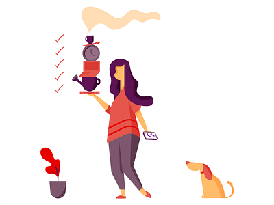 Accomplish More Every Day balance dog juggling person plant potted plant woman