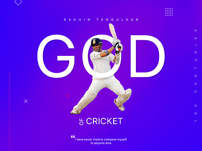 Sachin - God of cricket design graphic design photoshop typography