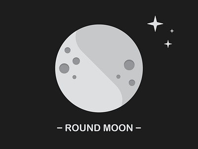 Round Moon brand illustration moon space stars wip