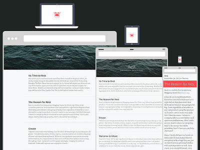 “Rest” — Awesome, mobile-centric, blogging theme for Ghost. blog crab flat ghost mobile responsive simple theme