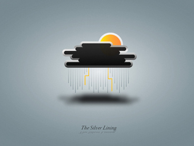 The Silver Lining cloud dark gradient grain illustrator lighting lining metal orange rain shadow silver storm sun texture weather yellow