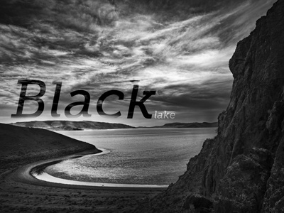 Black Lake black blackwhite bw clouds drama dslr lake mongolia photo photography rocks typography white