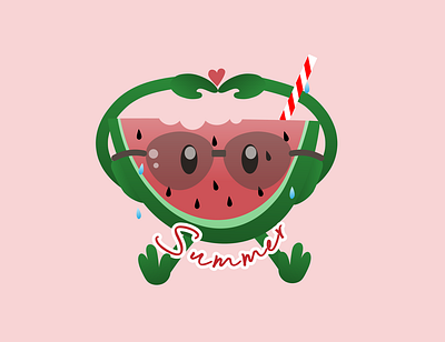 summer watermelon design illustration illustrator