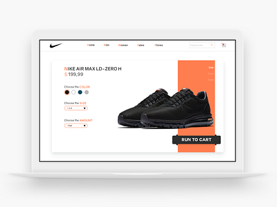 NIKE Product Card Concept card e commerce macbook mockup nike shop sketch sneakers store ui ux website