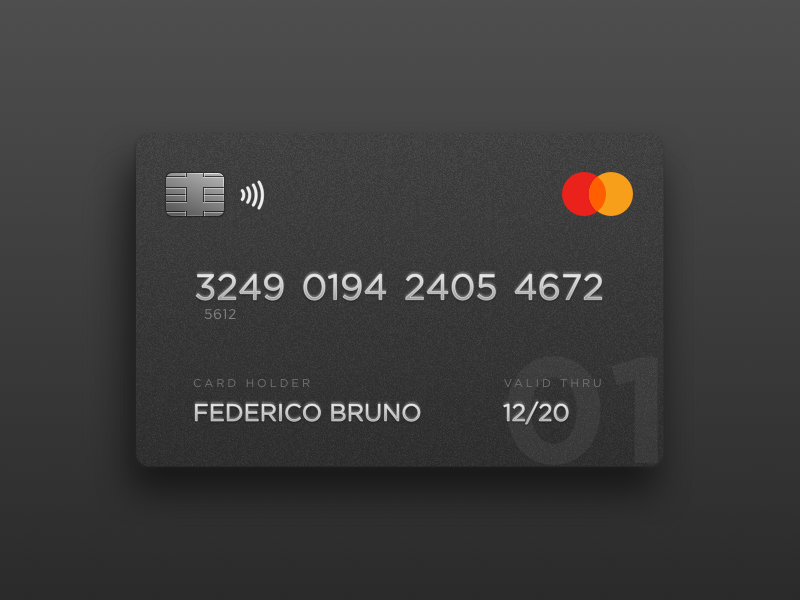 1. Matte Black Credit Card - Limited Edition by Federico Bruno on Dribbble