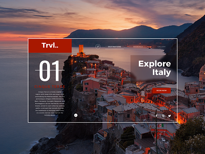 Landing Page UI design for Tours design flatdesign illustrator cc italy landing design landing page design typography ui ux vector web webdesign website design