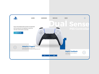 PS5 Controller Landing Page controllers creative design graphic design illustrator cc landing page concept landing page design landingpage ps4 ps5 typography uidesign vector