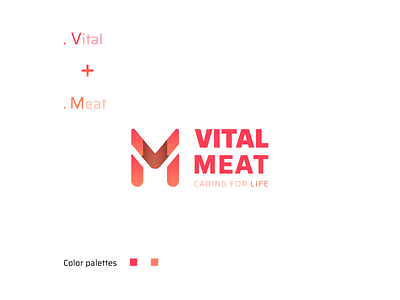 Vital Meat Logo Design branding design flatdesign gradient color illustrator cc logodesign typography vector
