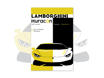 Lamborghini Huracan Poster Design creative design flatdesign graphic design illustration illustrator cc poster design simple design typography vector
