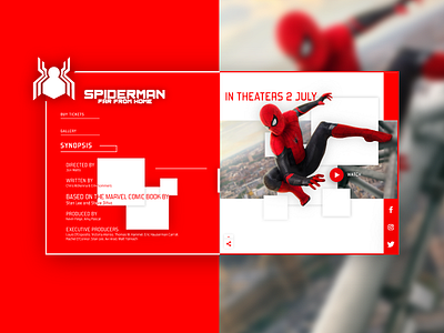 Spider man Far from home design graphic design illustrator cc typography ui uiux webdesign webdesigner website website design