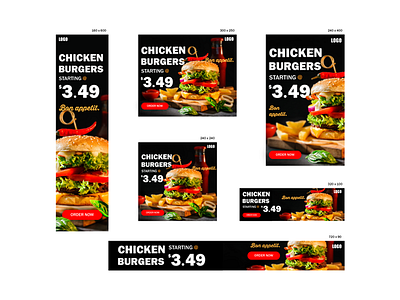 Burger Banner ad banner ads banner design banners creative flatdesign graphic design graphicdesign illustrator cc simple design typography