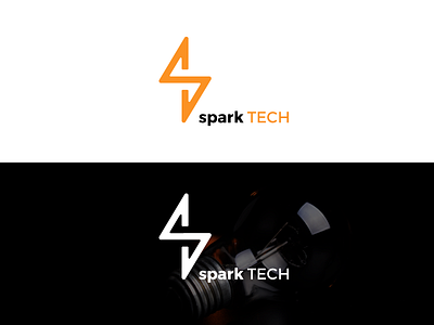 Spark tech logo design concept.