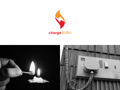 Charge burn logo design concept