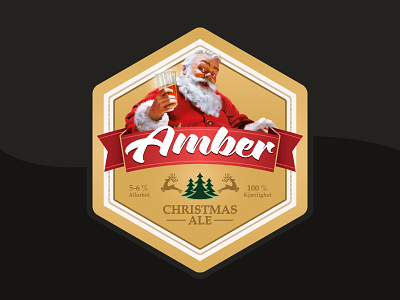 Christmas Beer Label ale amber beer christmas design illustration label logo santa