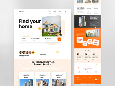 Homeland - Real Estate Website Design app branding broker home house land landscape logo properties property real state rental ui user interface ux design web design wireframe