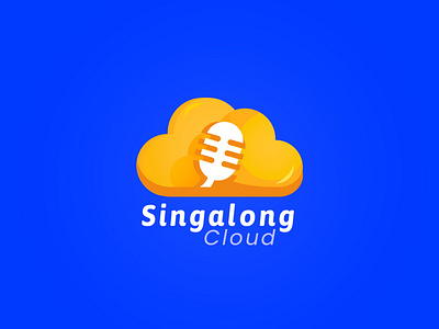 SingAlong Cloud Logo art blue branding cloud design graphic design icon illustration logo minimal music sing vector