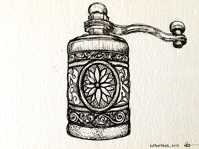 Pepper grinder illustration sketch