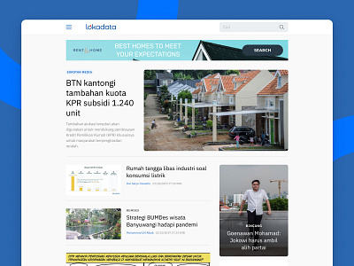 Lokadata.id news website design article blog clean news typography ui ux website white