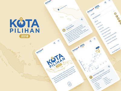 Beritagar Kota Pilihan 2018 mobile website blue brand branding clean design gold minimal mobile ui ux web design website white