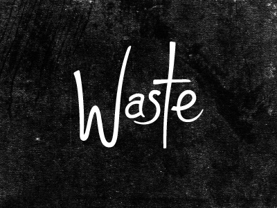 Waste hand lettering type typography vector waste