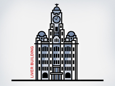 Liver Building — Liverpool bird building illustration liver liverpool shadow vector