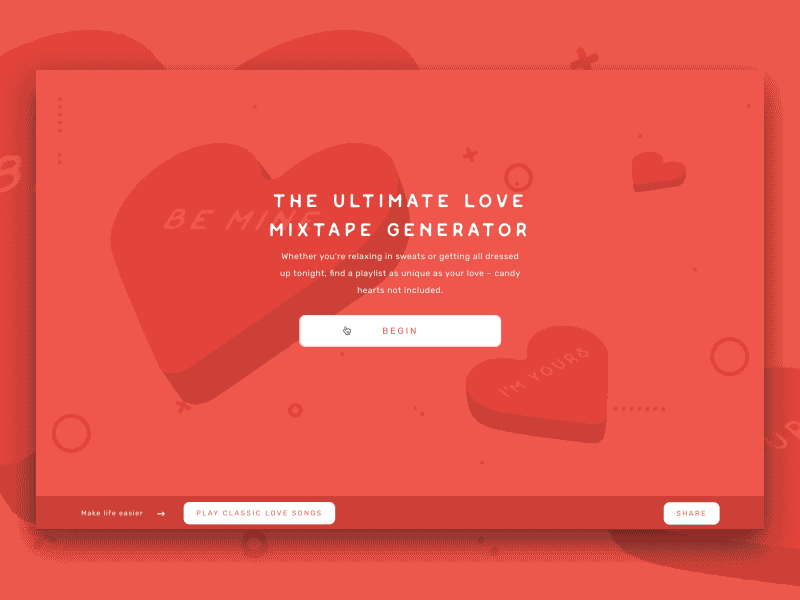 Valentine's Mixtape flowers heart illustration love mixtape playlist red rose spotify valentines