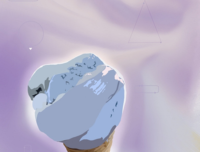 Blue vulva ice cream blue graphic design ice cream illustration purple