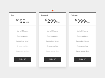 Minimal Pricing Plans clean concept creative minimal pricing plan pricing table subscription theme ui ux web design wordpress
