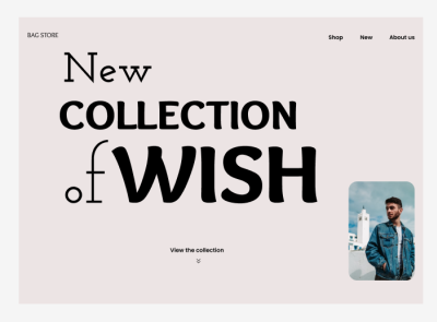 landing page of new collection store