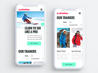 Mobile Website UI for Ski Training Center mobile mobile ui ui user experience user interface ux web