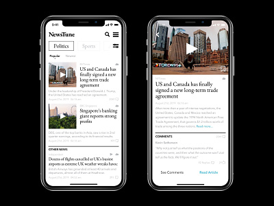 News Mobile App User Interface mobile mobile ui mobile ux news ui user interface