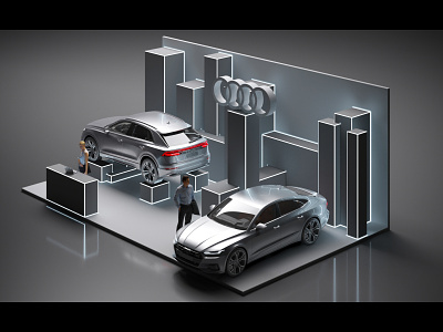 Audi Quattro 3d animation decorations event eventdesign lounch setdesign show stage