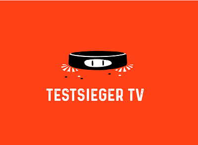 Testsieger Logo Design branding character characters cleaning cute character design graphics icon illustration logo orange sketch tv vacuum cleaner vector