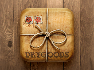 DRYGOODS Icon goods icon illustration ios package paper parcel rope stamps twine