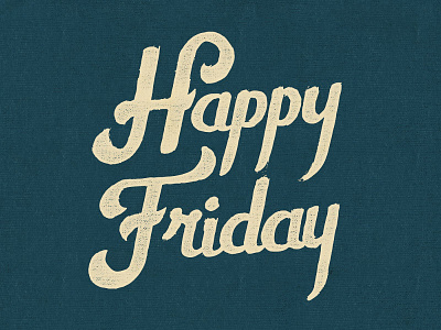 Happy Friday cursive hand writing lettering typography