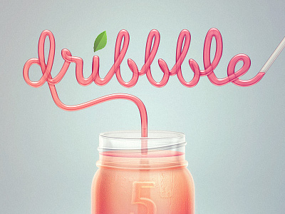 Happy 5th Anniversary Dribbble anniversary dribbble drink fresh jar juice mason straw