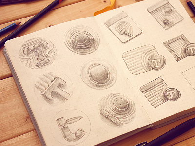 Typed App Concepts Icon mac os paper pencil sketches